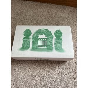 Department 56 Village Stone Corner Posts with Holly and Stone Archway